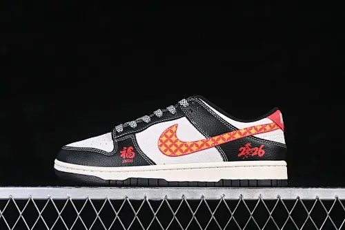 All categories Nk SB Dunk Series Nk SB Dunk Low High-end customized low-top sneakers Nike SB Dunk Low Year of the Horse limited edition beige gray black gold high-end customized low-top casual skate shoes MY9969-906